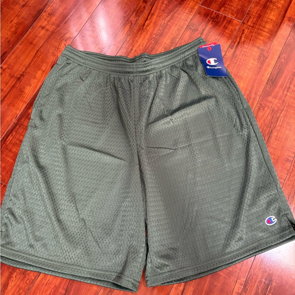 Champion Green Athletic Shorts with Elastic Waistband